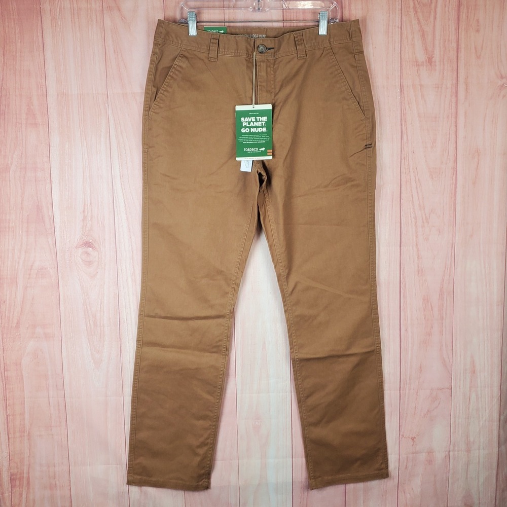 Toad & Co Mission Ridge‎ Pants Mens 38 X 32 Tan Cotton Stretch Straight Leg NEW